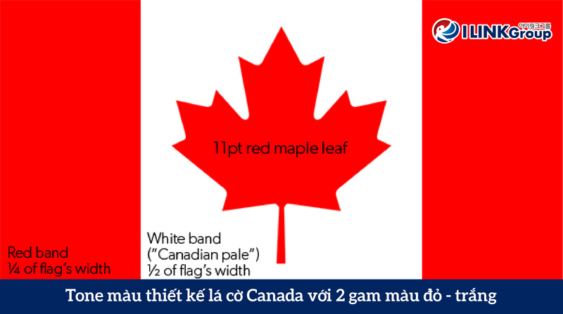 Tone màu thiết kế lá cờ Canada